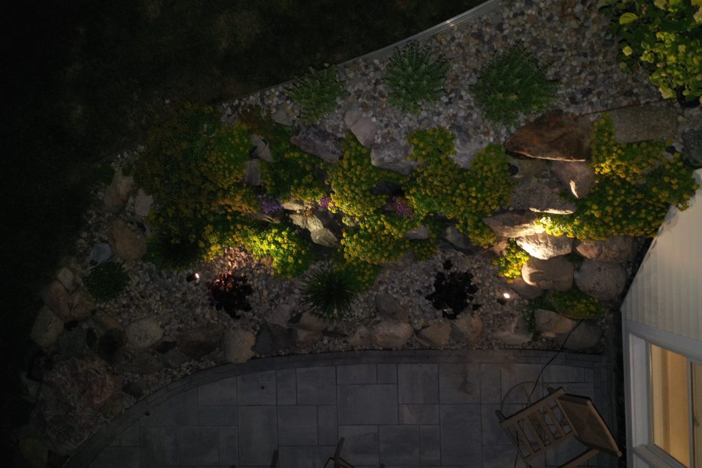 Residential landscape and softscape design with plants and greenery